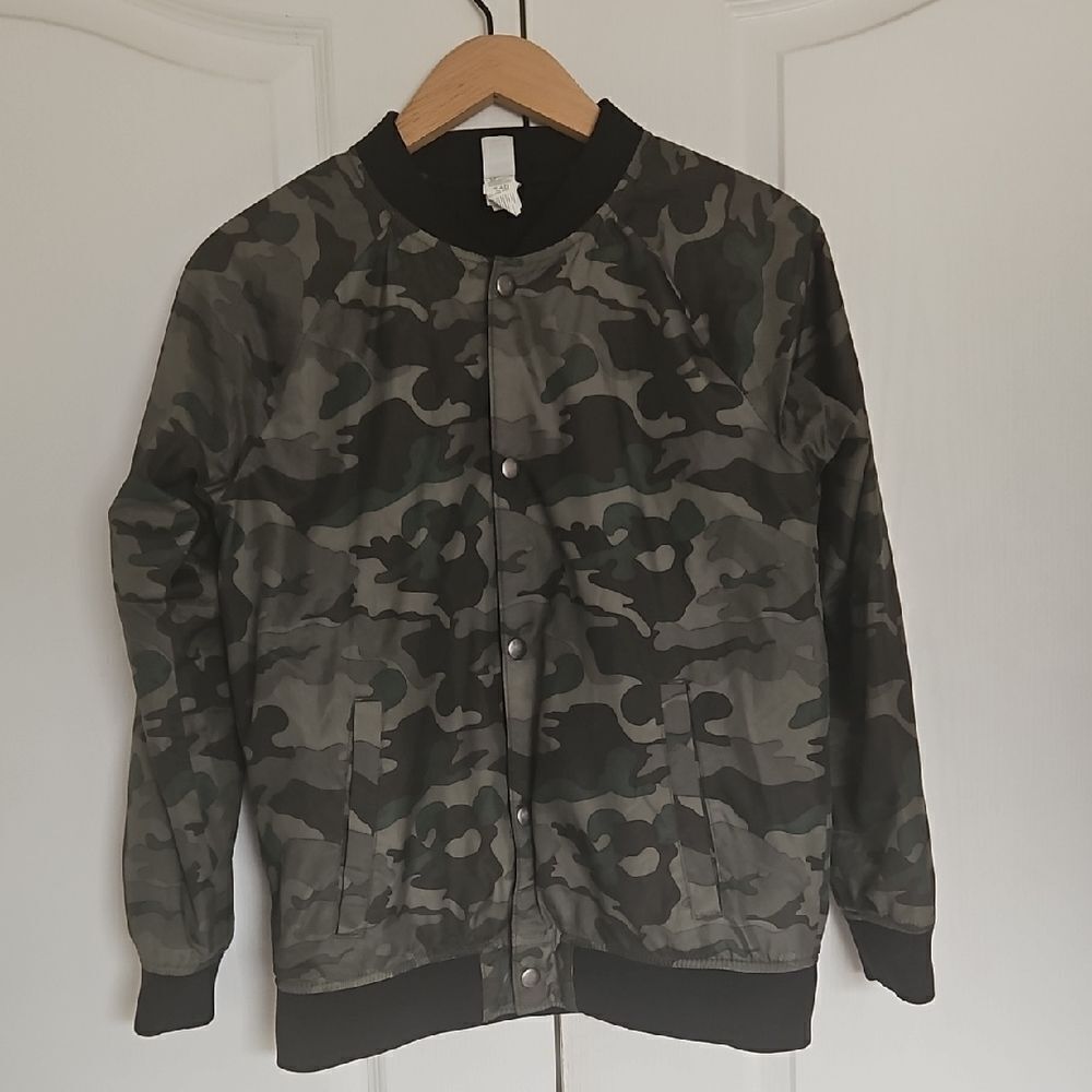 Old Navy Green Bomber Jacket with Ribbed Cuffs